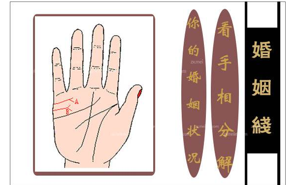 手掌纹路图解婚姻线
